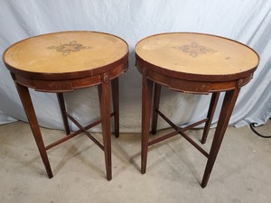 lot 8D image: Pair of Vintage Wood Lamp Stands