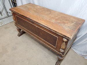 lot 8E image: Ed Roos Forest Park Line Cedar Chest with Legs Early 1900s