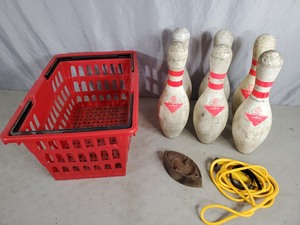 lot 161 image: Bowling Pins, Antique Iron