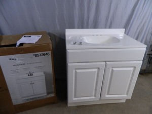 lot 43 image: New Bathroom Vanity with Sink - Needs some TLC