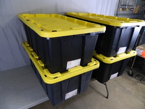 lot 45 image: 4 Tough Totes 38 Gallon