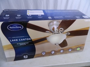 lot 53 image: New Harbor Breeze 52 inch Ceiling Fan - Broken Globe