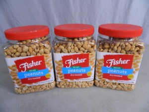 lot 61 image: 3 Large Jars of Roasted Peanuts
