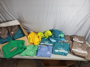 lot 168 image: 40 New T-Shirts, 12 Aprons, Hats