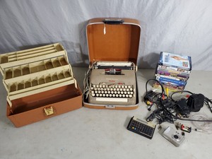 lot 172 image: Vintage Typewriter, New DVDs, Tackle Box, Etc