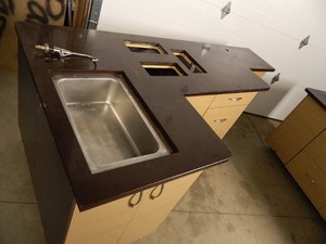 lot 5A image: Solid Surface Work Stations  Prep Counters with Storage - Leave What You Dont Want