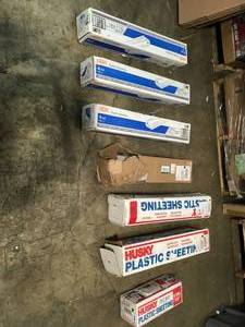 Lot of Various sizes Husky Plastic Sheeting not used see pictures