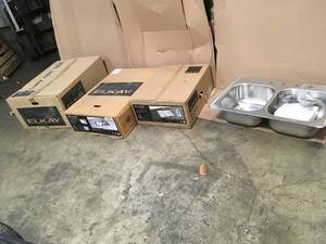 Pallet with assorted Elkay Sinks various models see pictures