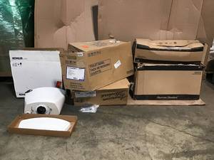 Pallet with assorted Toilet parts review pictures