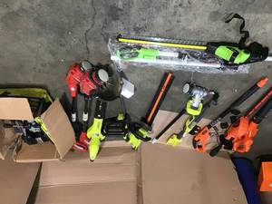 Lot of assorted Outdoor Tools various models and conditions see pictures