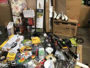 Large lot - liquidation of assorted items- mailboxes hardware tools housewares and more see pictures