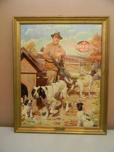 lot 1 image: VINTAGE RARE GRAIN BELT BEER CARDBOARD LITHO SIGN WITH ORIGINAL HARD TO FIND FRIENDLY FRAME - APPROX 25 BY 31 - SEE PICTURES