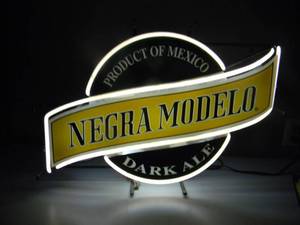 lot 32 image: RARE - VINTAGE NEGRA MODELO NEON LIGHT - WORKS - APPROX 27 BY 19 - SEE PICTURES