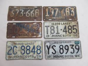 vintage Minnesota license plates