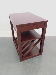 Wooden Side Table with Wine Storage