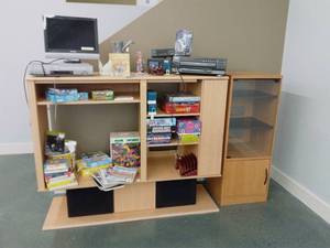Media Shelves with Contents