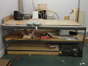 Metal Shelf with Contents