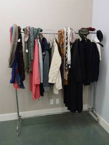 Rolling Metal Clothing Rack