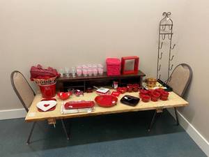 Lot of Valentines Day Dcor And Kitchenware