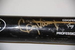 Greg Vaughn Player Issued Cracked Personalized Autographed Baseball Bat