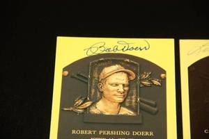 Baseball Hall of Fame Autograph Plaque Card Lot  4 Autographs