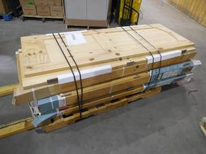lot 35 image: PALLET LOT OF PINE DOORS SLABS