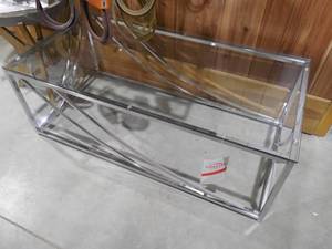 lot 99 image: Coaster Glass Top Coffee Table, Chrome