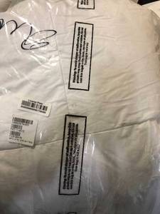 Baffled Square 4 in. Twin Down Featherbed Mattress Topper, FA31-T-WHITE, NEW