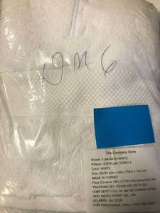 Legends Sterling White Solid Supima Cotton Bath Towel (1), VJ94-BATH-WHITE, NEW