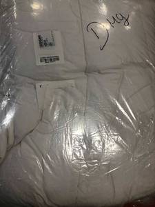 Wrinkle-Free White Solid Cotton Sateen King Comforter, C1B2-K-WHITE, NEW