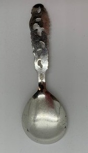 lot 34 image: Brdrene Mylius Tele Pattern Sterling Silver Demitasse Spoon