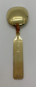 lot 36 image: Magnus Aase Sterling Silver Gilt Wash Red Enamel Bergen Souvenir Spoon 2