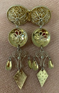 lot 56 image: Rare Style Vintage Norwegian Gilt Sterling Silver Solje Filigree Brooch