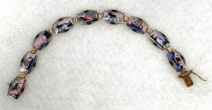 lot 64 image: Askel Holmsen Sterling Silver Guilloche Enamel Norwegian Scenic Bracelet