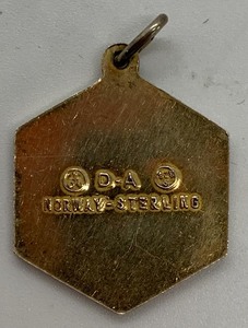 lot 67 image: David-Andersen Gilt Sterling Enameled Medallion with Lion in Field of Aqua