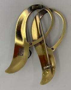 lot 70 image: Askel Holmsen Vintage Gilt Sterling White Enamel Snowdrops and Leaves Brooch