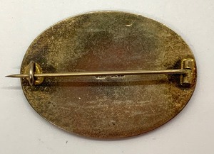 lot 81 image: Vintage Johan G. Kjaerland Sterling Amber and Orange Enamel Norwegian Art Deco Pin