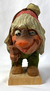 lot 84 image: Henning Hand-Carved Norwegian Hunchback Troll Gold Digger