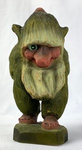 lot 86 image: Henning Hand-Carved Wooden Troll, Hands Behind Back