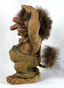 lot 97 image: Ny Form Norwegian Troll Style # 101, Troll with Two Heads, 10-14 Tall