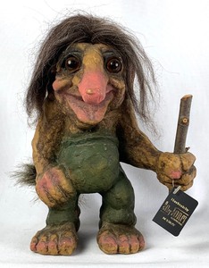 lot 105 image: Ny Form Norwegian Troll, Style #120, Troll Man with Dark Hair, 9 Tall