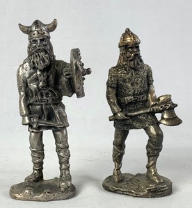 lot 116 image: Set of 4 Collectible Selandia Metal Viking Warrior Figures, years 1977-1980
