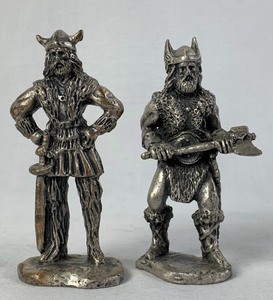 lot 117 image: Set of 4 Collectible Selandia Metal Viking Soldiers, years 1981-1984