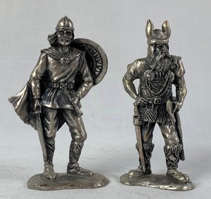 lot 119 image: Set of 4 Collectible Selandia Metal Viking Soldiers, years 1989-1992
