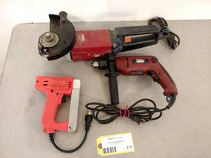 Grinder, Drill, & Stapler...