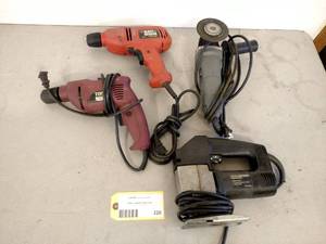 Grinder, (2) Drills, & Saber Saw...