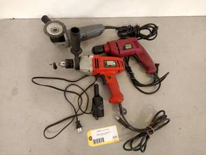 Grinder, (2) Drills, & Etcher...