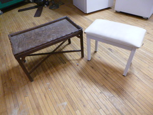 Table and Padded Seat Bench