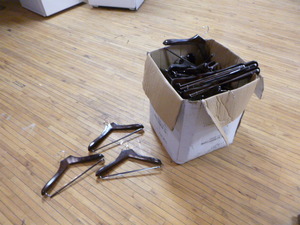 Box Full of Wooden Hangers