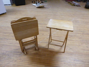 Set of 4 Wooden TV Trays